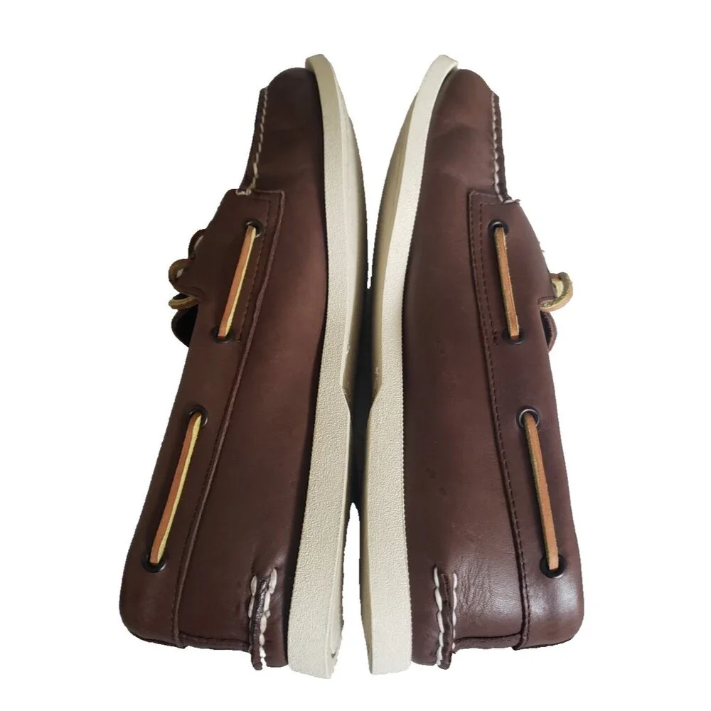 Sperry Top-Sider Men's Size 14 W Moc Authentic Boat Shoes Lace Leather Brown